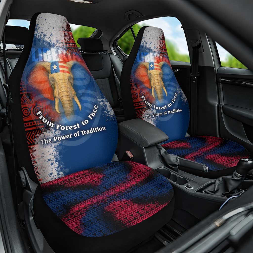Liberia Elephant Power of Tradition Car Seat Cover Tribal Red Blue Splash - African Pride