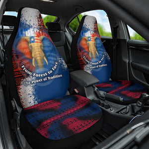 Liberia Elephant Power of Tradition Car Seat Cover Tribal Red Blue Splash - African Pride