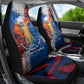 Liberia Elephant Power of Tradition Car Seat Cover Tribal Red Blue Splash - African Pride