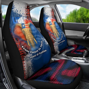 Liberia Elephant Power of Tradition Car Seat Cover Tribal Red Blue Splash - African Pride