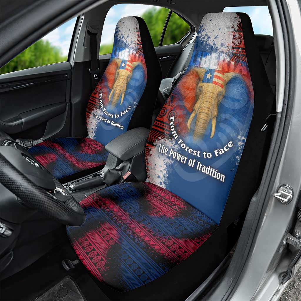 Liberia Elephant Power of Tradition Car Seat Cover Tribal Red Blue Splash - African Pride