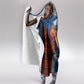 Liberia Elephant Power of Tradition Hooded Blanket Tribal Red Blue Splash - African Pride