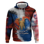 Liberia Elephant Power of Tradition Hoodie Tribal Red Blue Splash - African Pride