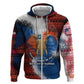 Liberia Elephant Power of Tradition Hoodie Tribal Red Blue Splash - African Pride