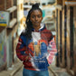 Liberia Elephant Power of Tradition Hoodie Tribal Red Blue Splash - African Pride