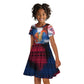 Liberia Elephant Power of Tradition Kid Short Sleeve Dress Tribal Red Blue Splash - African Pride