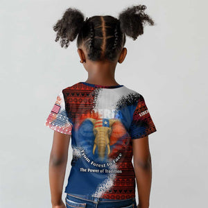 Liberia Elephant Power of Tradition Kid T shirt Tribal Red Blue Splash - African Pride