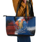 Liberia Elephant Power of Tradition Leather Tote Bag Tribal Red Blue Splash - African Pride