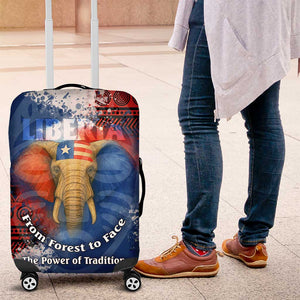 Liberia Elephant Power of Tradition Luggage Cover Tribal Red Blue Splash - African Pride