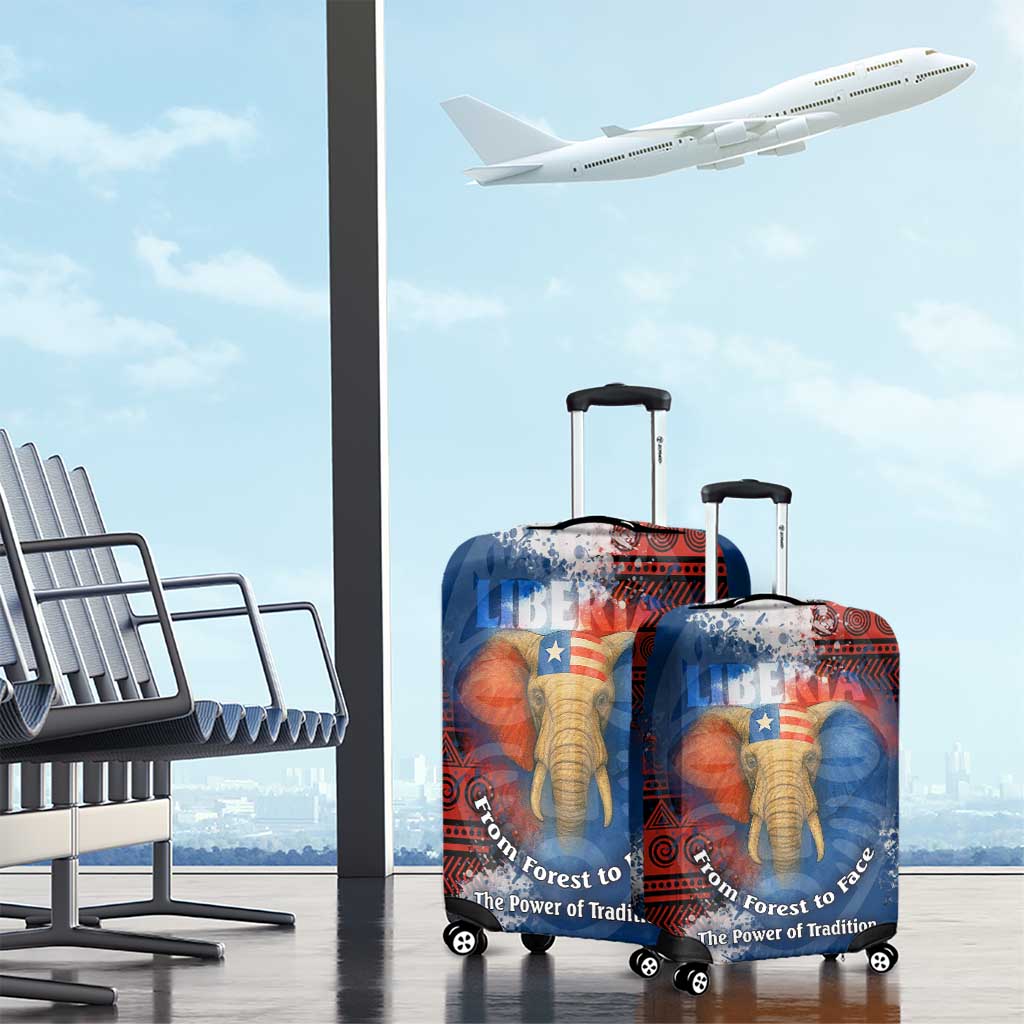 Liberia Elephant Power of Tradition Luggage Cover Tribal Red Blue Splash - African Pride