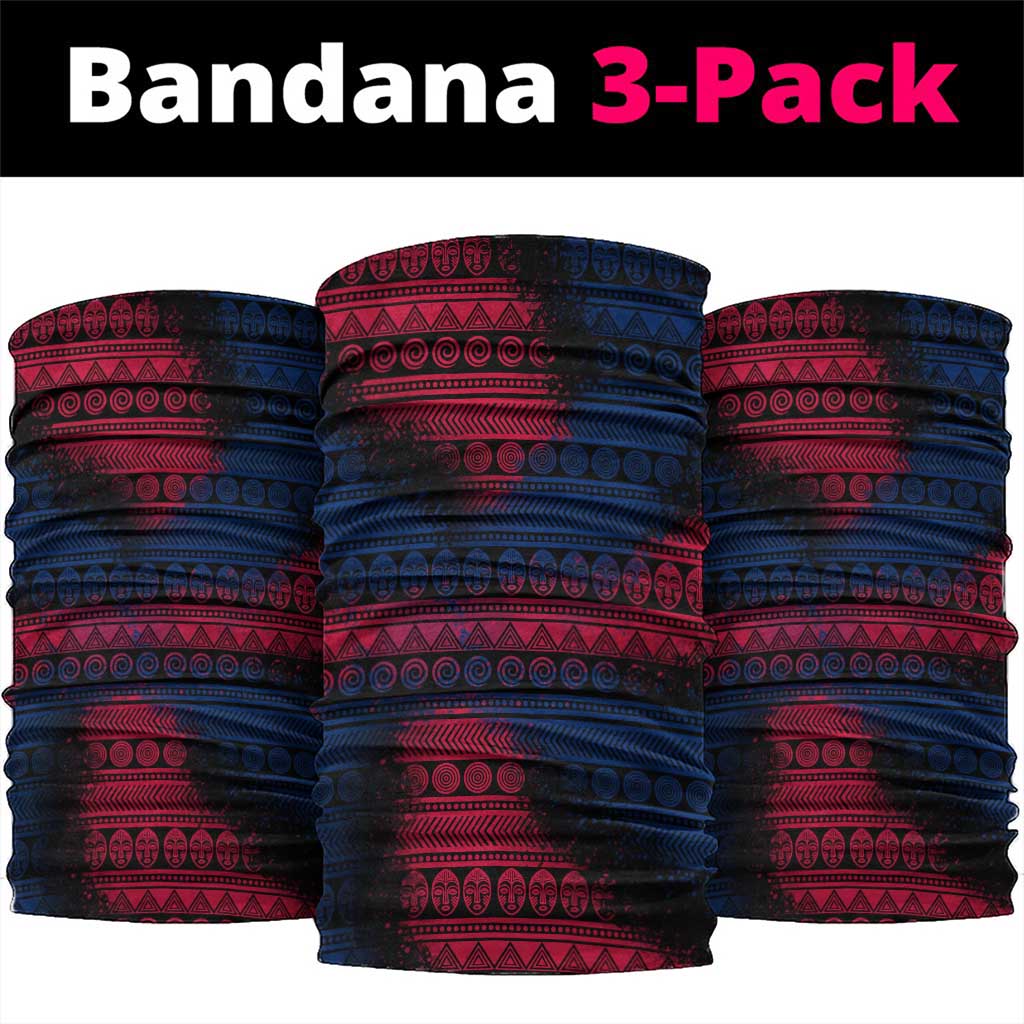 Liberia Elephant Power of Tradition Neck Gaiter Tribal Red Blue Splash - African Pride