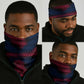 Liberia Elephant Power of Tradition Neck Gaiter Tribal Red Blue Splash - African Pride