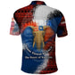 Liberia Elephant Power of Tradition Polo Shirt Tribal Red Blue Splash - African Pride
