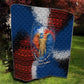 Liberia Elephant Power of Tradition Quilt Tribal Red Blue Splash - African Pride