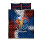 Liberia Elephant Power of Tradition Quilt Bed Set Tribal Red Blue Splash - African Pride