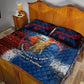 Liberia Elephant Power of Tradition Quilt Bed Set Tribal Red Blue Splash - African Pride