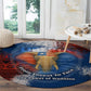 Liberia Elephant Power of Tradition Round Carpet Tribal Red Blue Splash - African Pride