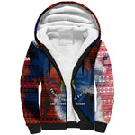Liberia Elephant Power of Tradition Sherpa Hoodie Tribal Red Blue Splash - African Pride