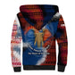Liberia Elephant Power of Tradition Sherpa Hoodie Tribal Red Blue Splash - African Pride