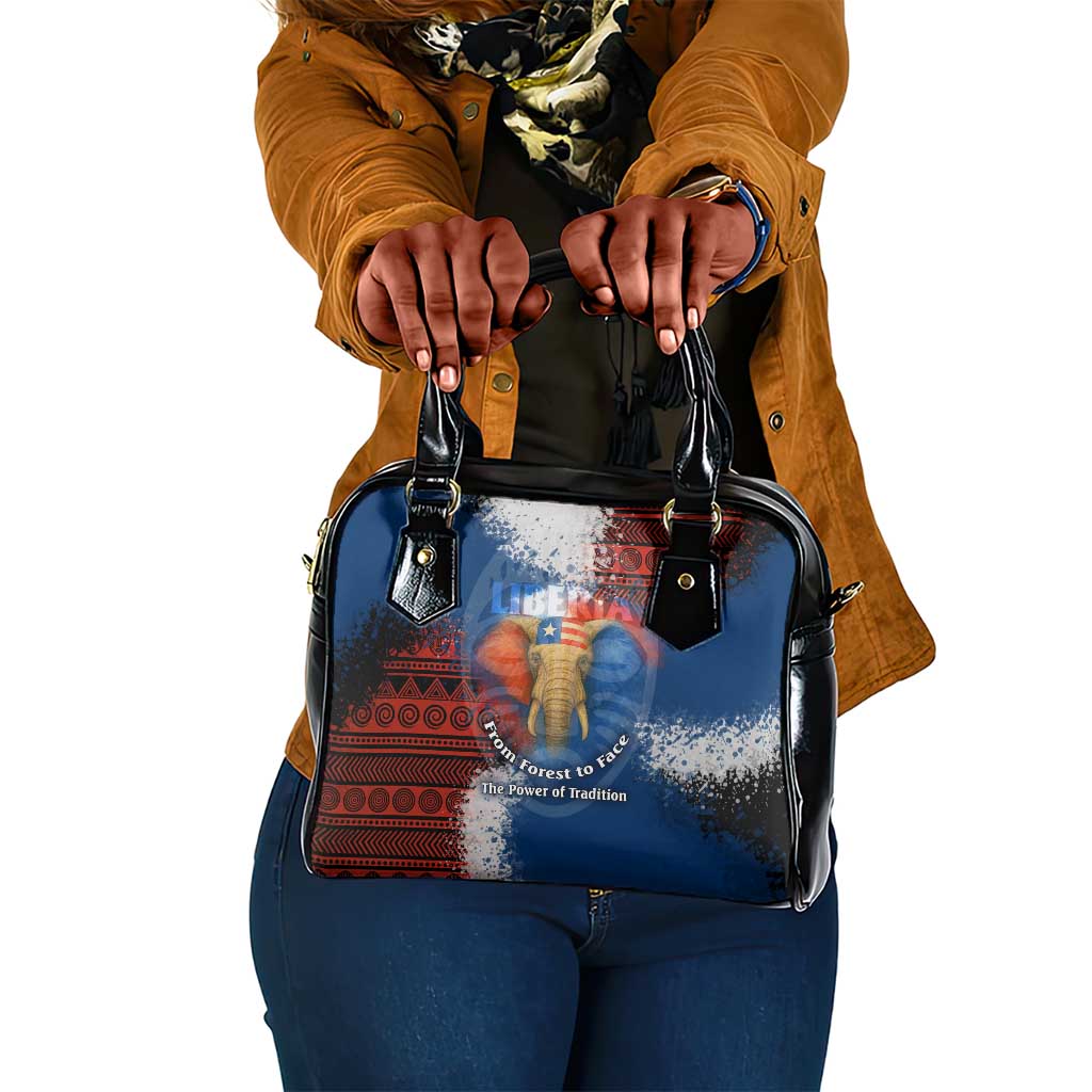 Liberia Elephant Power of Tradition Shoulder Handbag Tribal Red Blue Splash - African Pride
