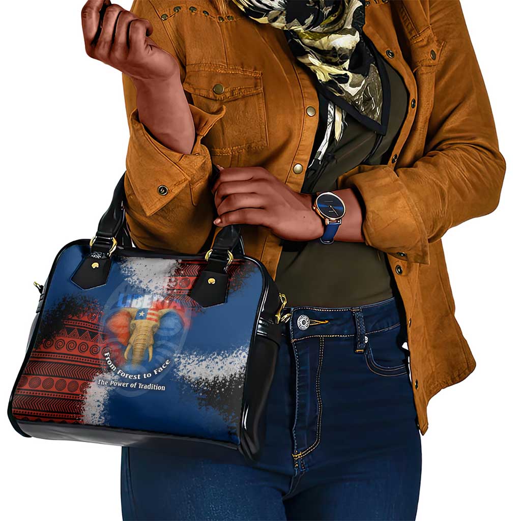 Liberia Elephant Power of Tradition Shoulder Handbag Tribal Red Blue Splash - African Pride