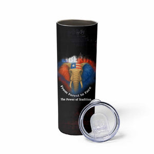 Liberia Elephant Power of Tradition Skinny Tumbler Tribal Red Blue Splash - African Pride
