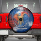 Liberia Elephant Power of Tradition Spare Tire Cover Tribal Red Blue Splash - African Pride