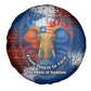 Liberia Elephant Power of Tradition Spare Tire Cover Tribal Red Blue Splash - African Pride