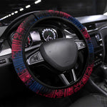 Liberia Elephant Power of Tradition Steering Wheel Cover Tribal Red Blue Splash - African Pride