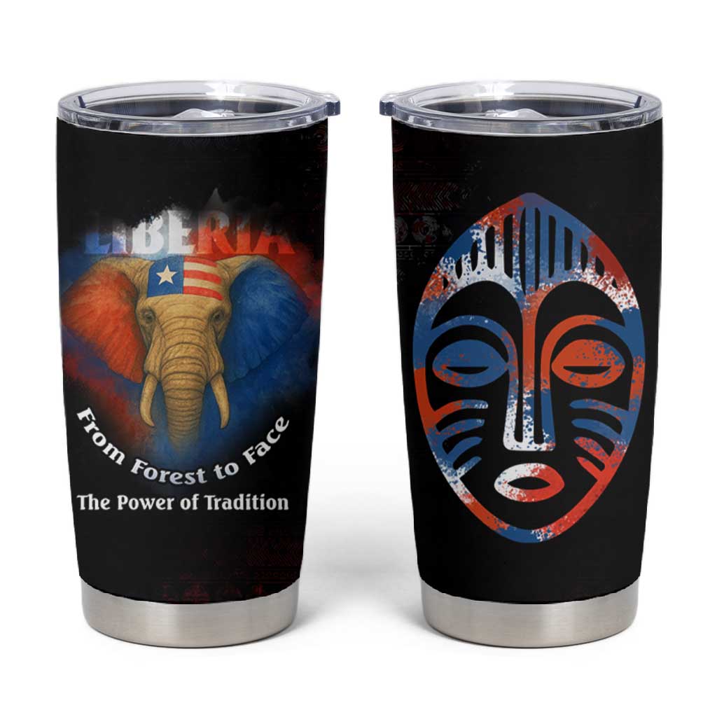 Liberia Elephant Power of Tradition Tumbler Cup Tribal Red Blue Splash - African Pride