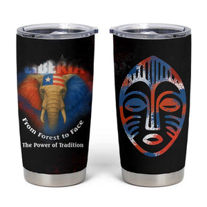 Liberia Elephant Power of Tradition Tumbler Cup Tribal Red Blue Splash - African Pride