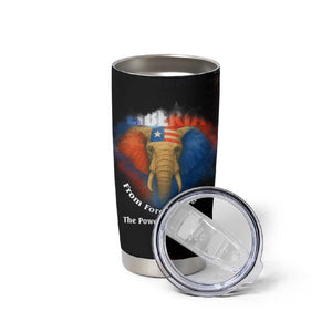 Liberia Elephant Power of Tradition Tumbler Cup Tribal Red Blue Splash - African Pride
