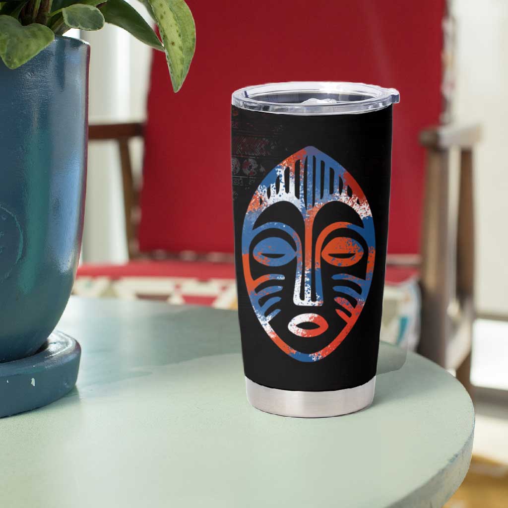 Liberia Elephant Power of Tradition Tumbler Cup Tribal Red Blue Splash - African Pride