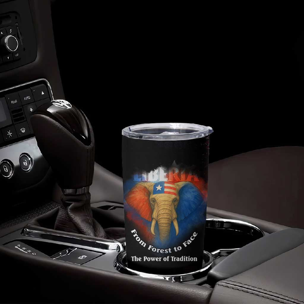 Liberia Elephant Power of Tradition Tumbler Cup Tribal Red Blue Splash - African Pride