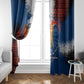 Liberia Elephant Power of Tradition Window Curtain Tribal Red Blue Splash - African Pride