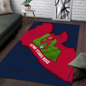 Liberia Lone Stars Rise Football Area Rug Map Graphic and National Flag - African Pride