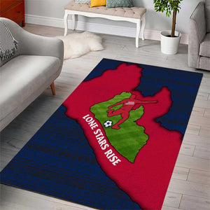 Liberia Lone Stars Rise Football Area Rug Map Graphic and National Flag - African Pride