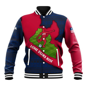 Liberia Lone Stars Rise Football Baseball Jacket Map Graphic and National Flag - African Pride