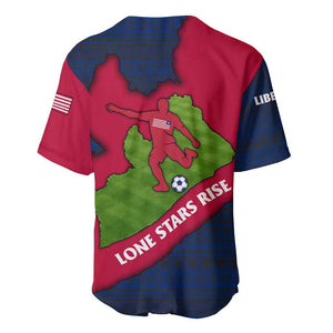 Liberia Lone Stars Rise Football Baseball Jersey Map Graphic and National Flag - African Pride
