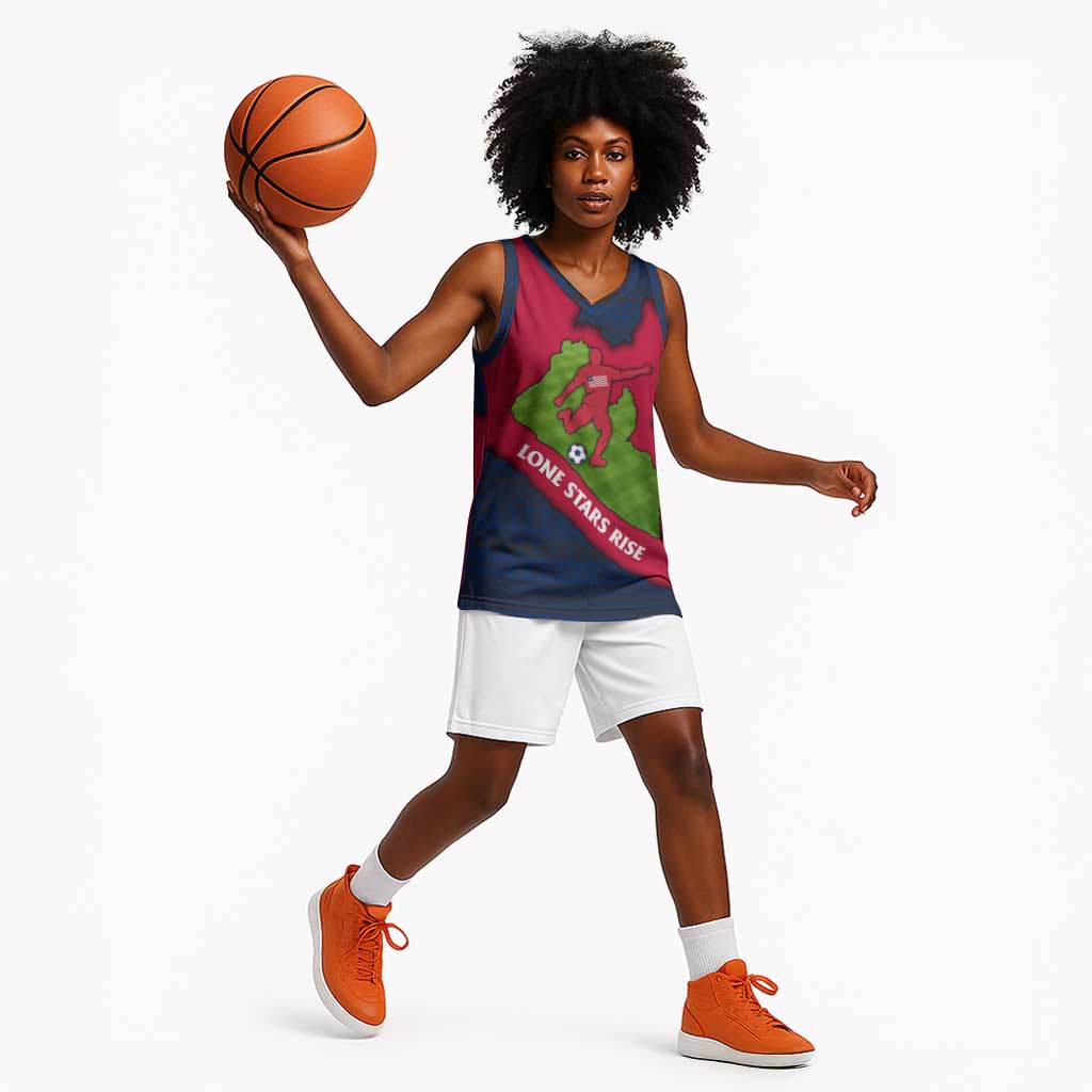Liberia Lone Stars Rise Football Basketball Jersey Map Graphic and National Flag - African Pride
