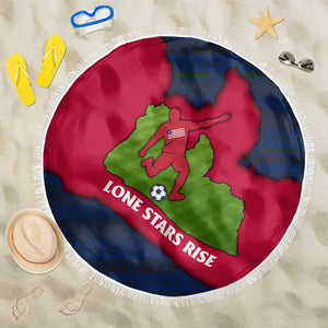 Liberia Lone Stars Rise Football Beach Blanket Map Graphic and National Flag - African Pride