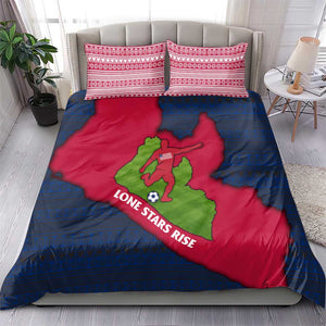 Liberia Lone Stars Rise Football Bedding Set Map Graphic and National Flag - African Pride