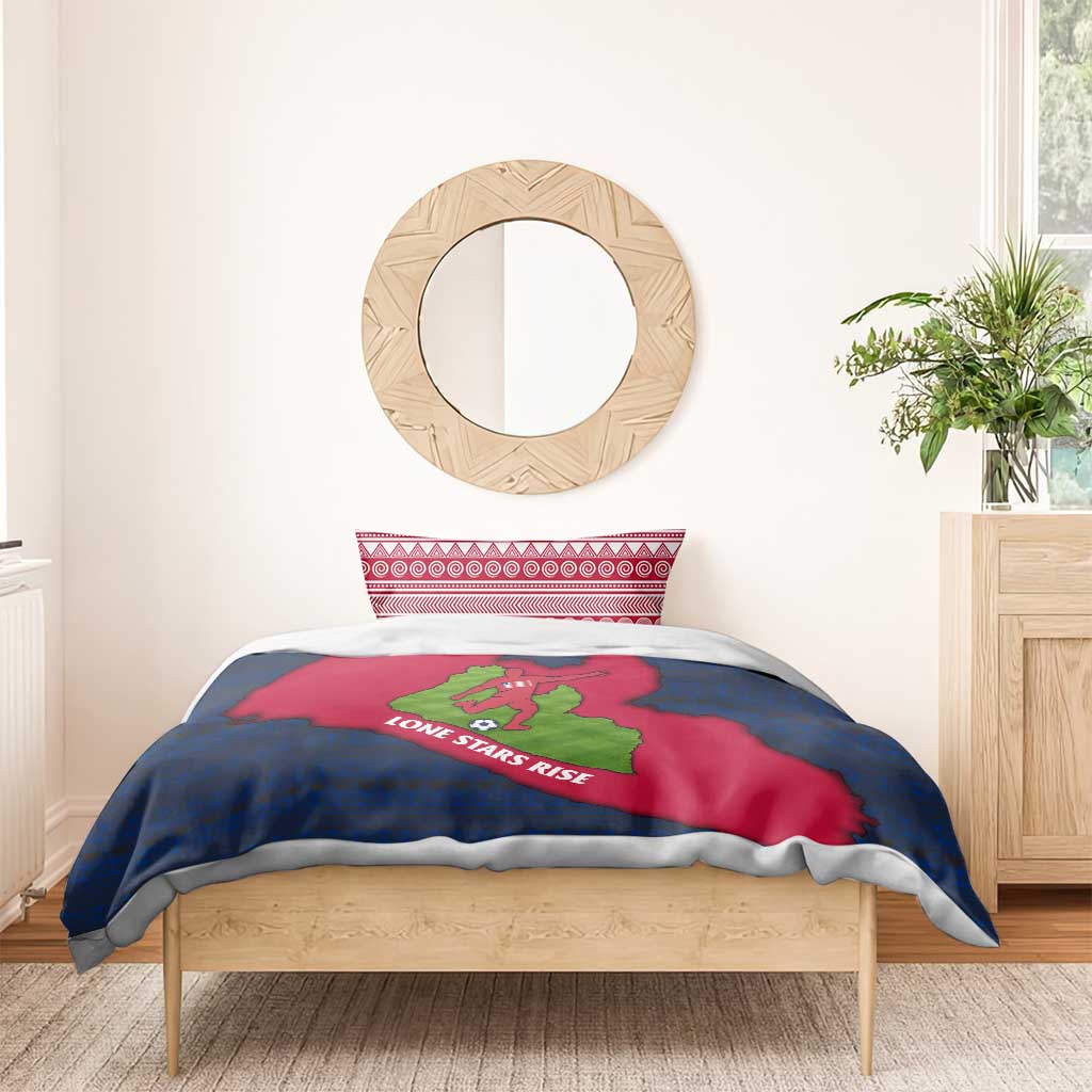 Liberia Lone Stars Rise Football Bedding Set Map Graphic and National Flag - African Pride
