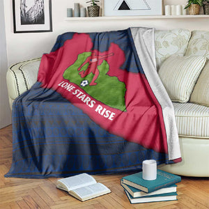 Liberia Lone Stars Rise Football Blanket Map Graphic and National Flag - African Pride
