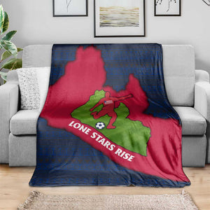 Liberia Lone Stars Rise Football Blanket Map Graphic and National Flag - African Pride