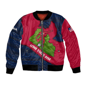 Liberia Lone Stars Rise Football Bomber Jacket Map Graphic and National Flag - African Pride