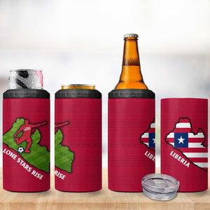 Liberia Lone Stars Rise Football 4 in 1 Can Cooler Tumbler Map Graphic and National Flag - African Pride