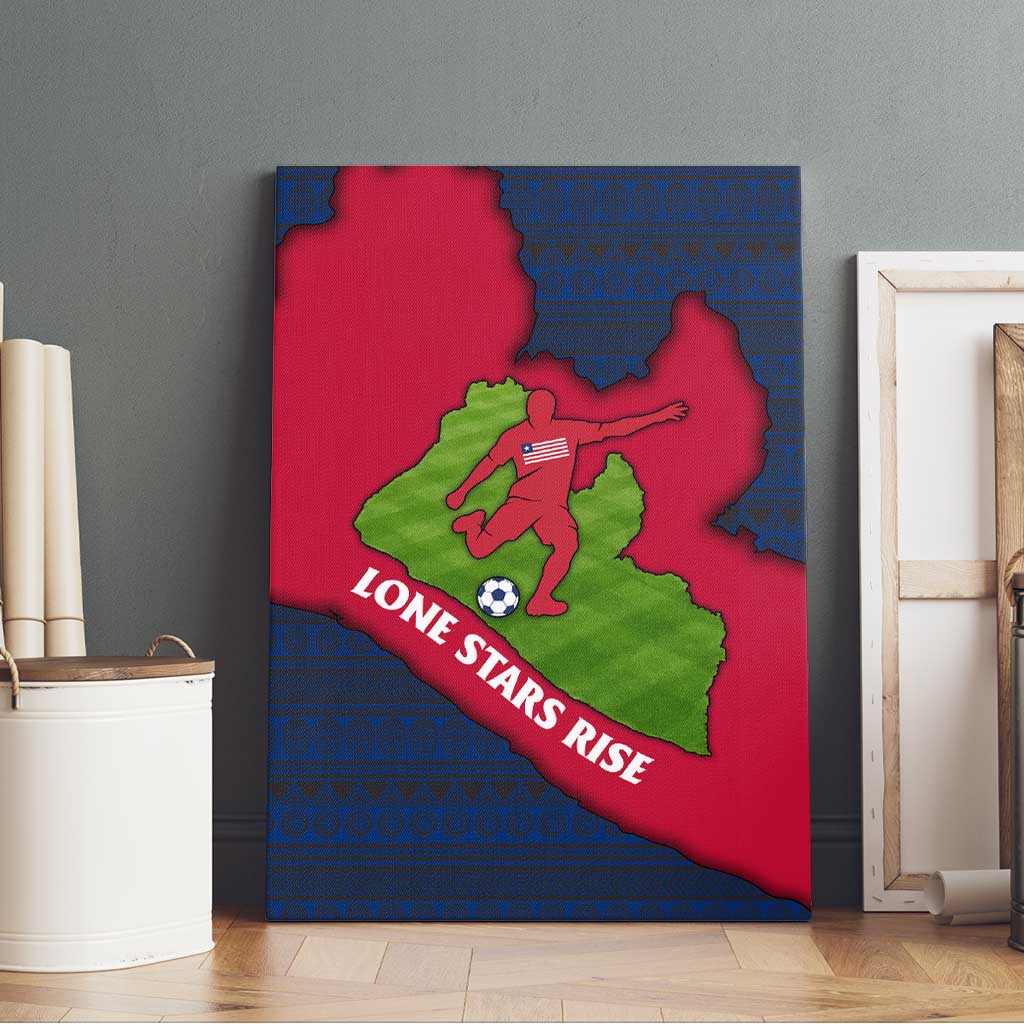 Liberia Lone Stars Rise Football Canvas Wall Art Map Graphic and National Flag - African Pride