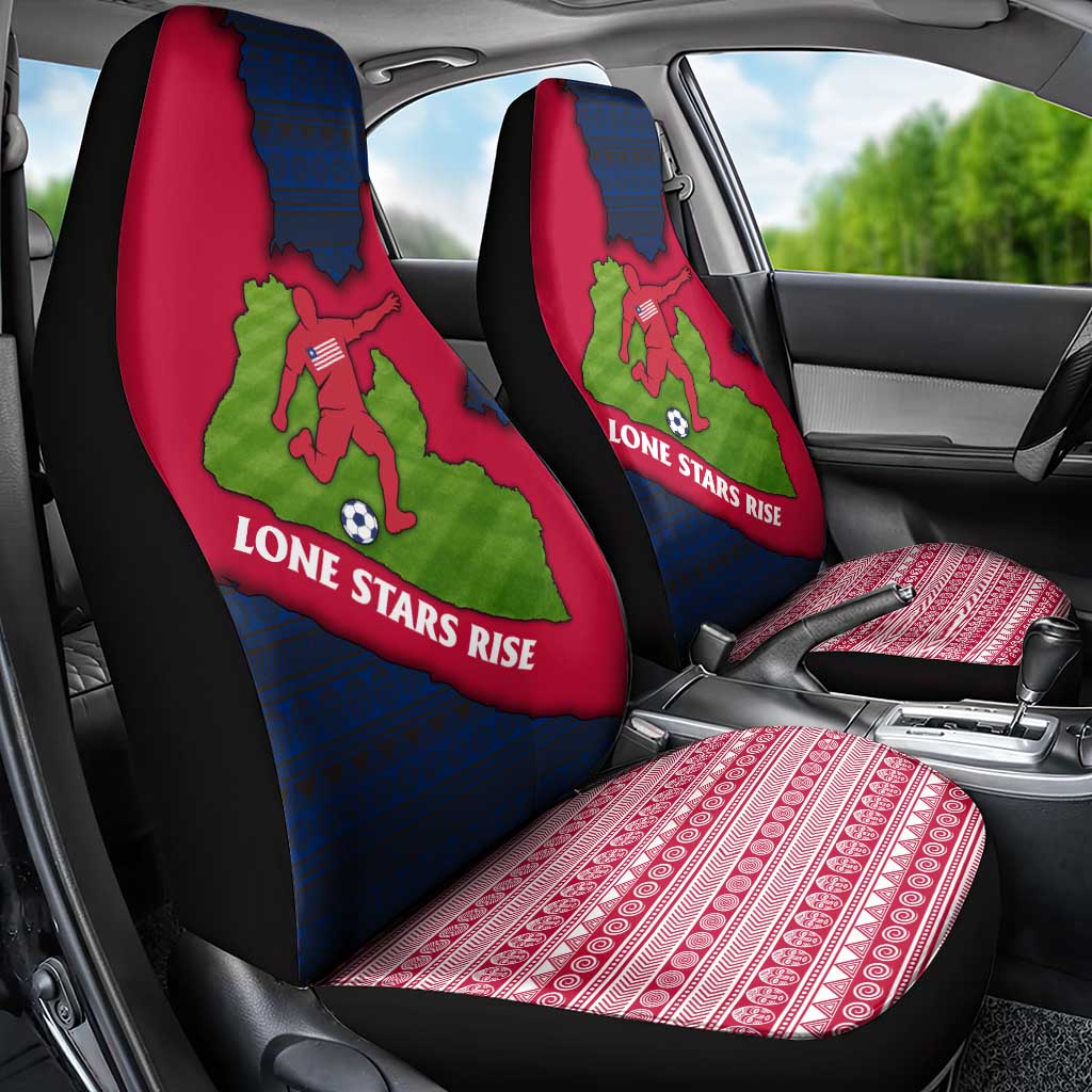 Liberia Lone Stars Rise Football Car Seat Cover Map Graphic and National Flag - African Pride