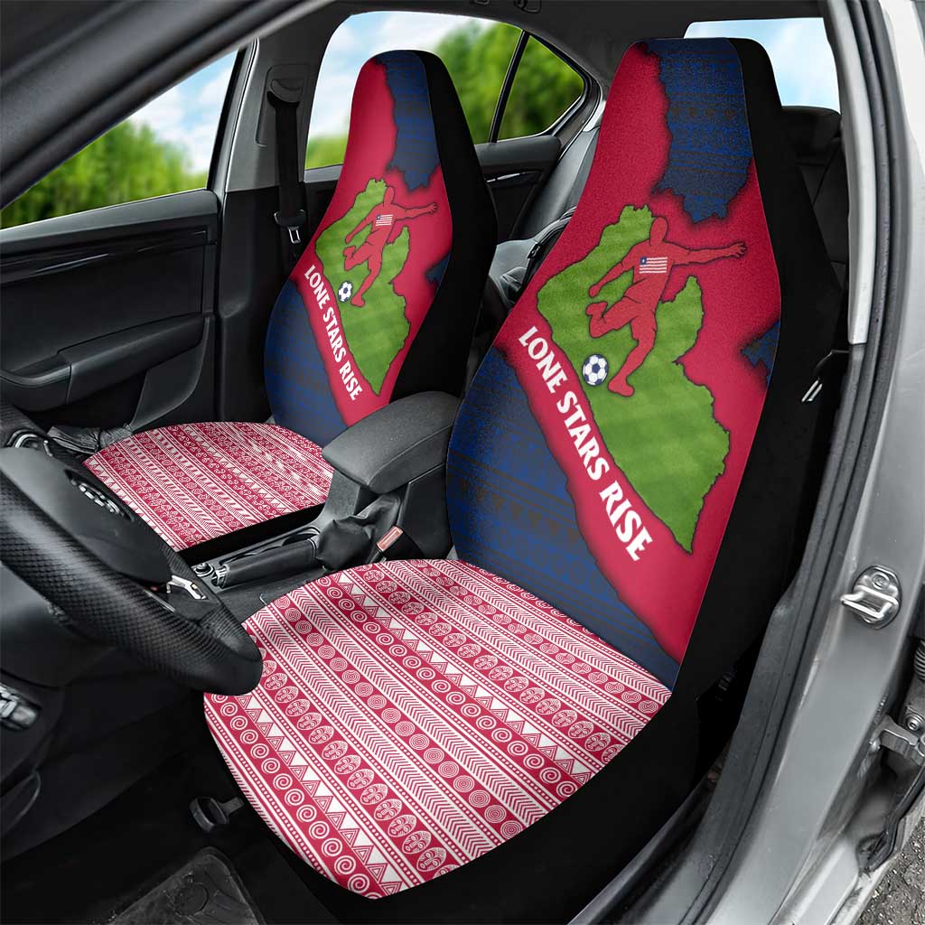 Liberia Lone Stars Rise Football Car Seat Cover Map Graphic and National Flag - African Pride